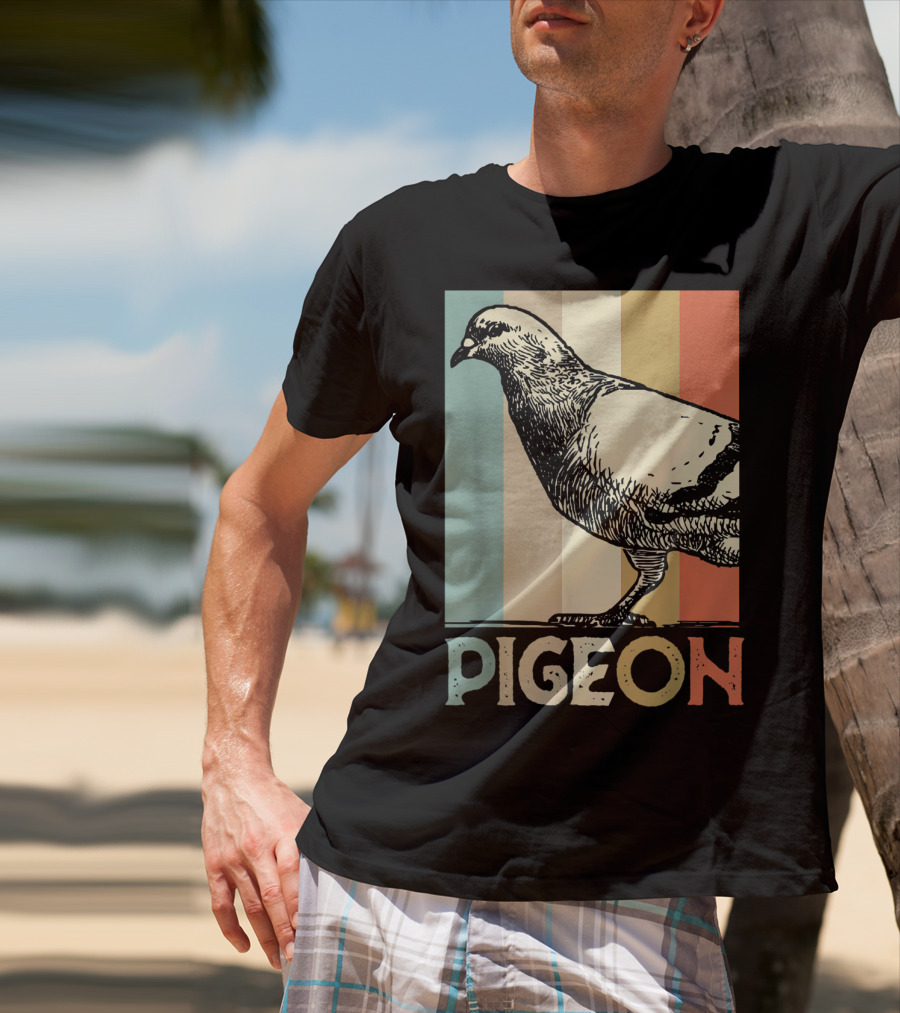 Pigeon Breeder Racing Retro Bird Stripes T-Shirt