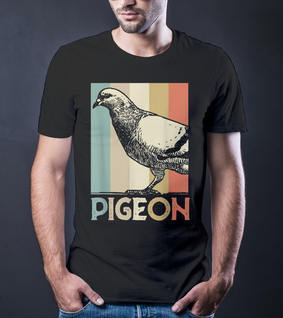 Pigeon Breeder Racing Retro Bird Stripes T-Shirt