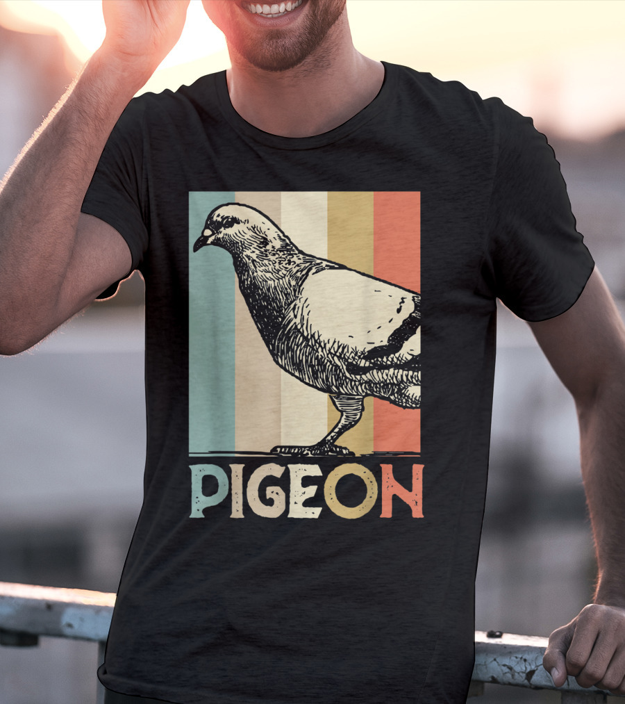 Pigeon Breeder Racing Retro Bird Stripes T-Shirt