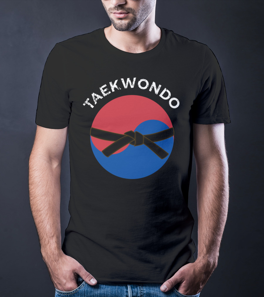Taekwondo Korean Flag Black Belt Martial Arts T-Shirt