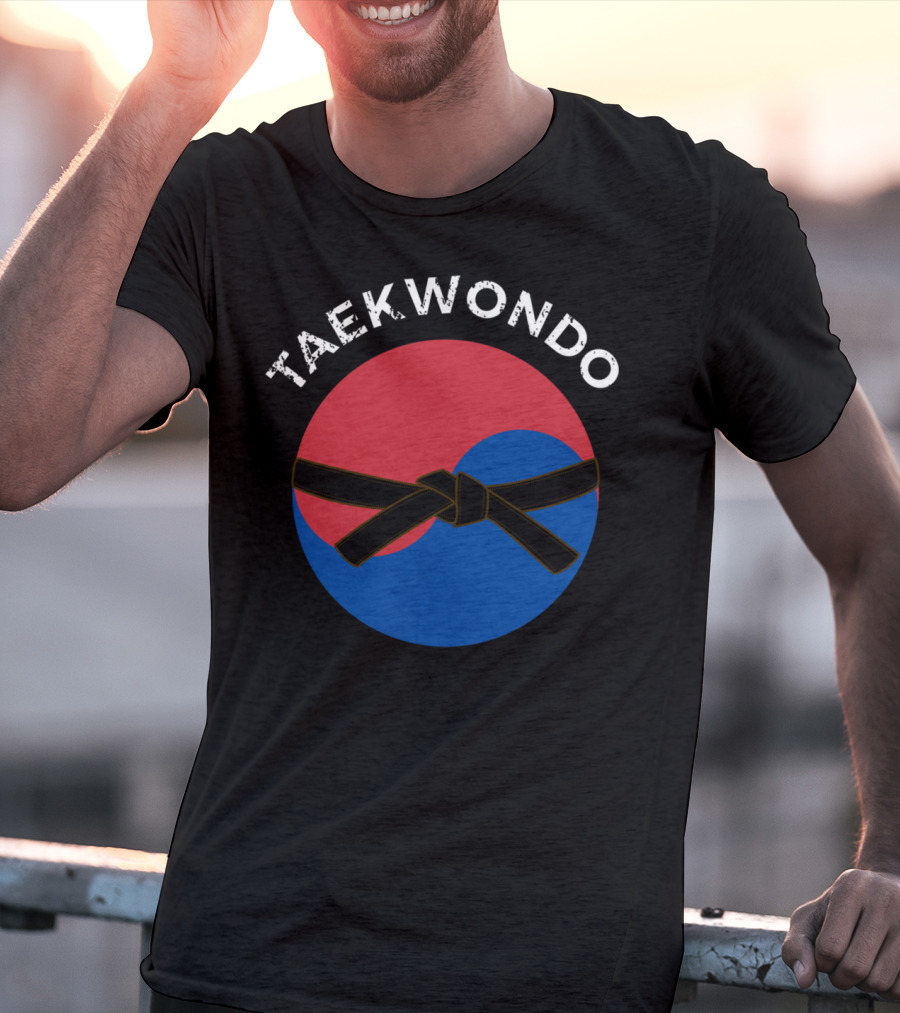Taekwondo Korean Flag Black Belt Martial Arts T-Shirt