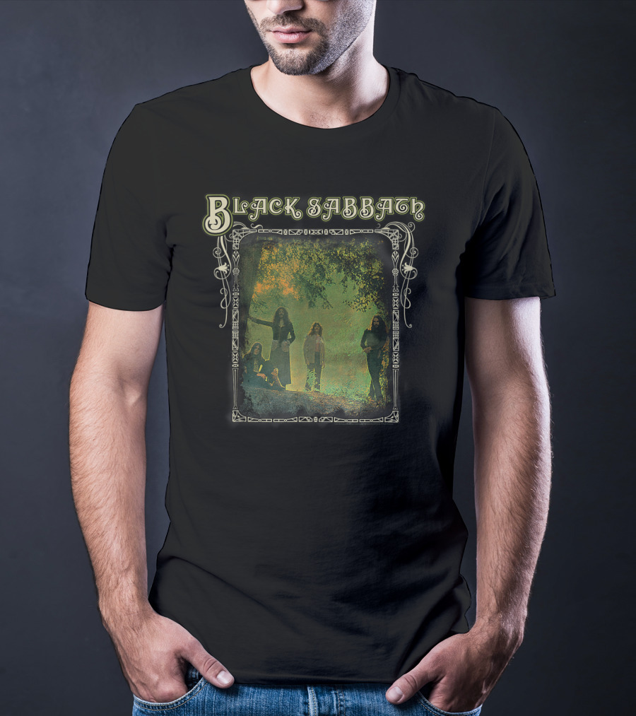 Black Sabbath Trees Photo Framed Band Image T-Shirt