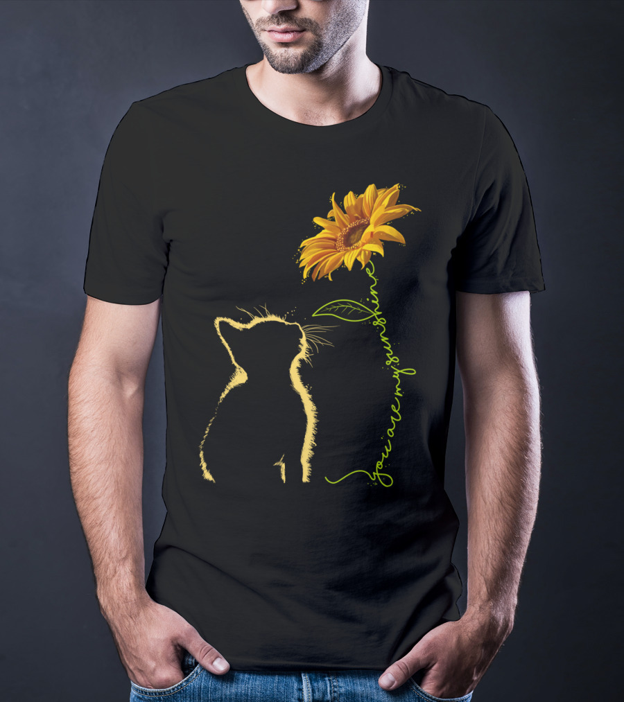 Cat You Are My Sunshine Cat And Sunflower T-Shirt