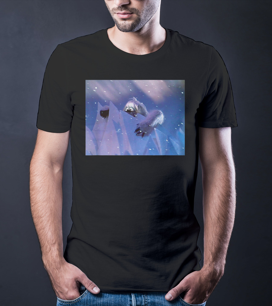 Classic Christmas Special Abominable Snowman Winter Scene Rugged Snowy Mountains T-Shirt