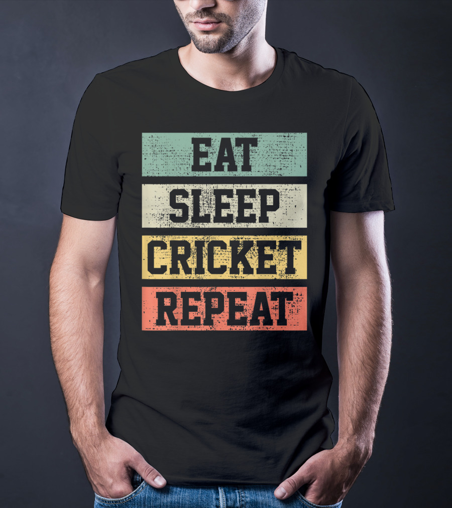 Eat Sleep Cricket Repeat Vintage Player Coach T-Shirt