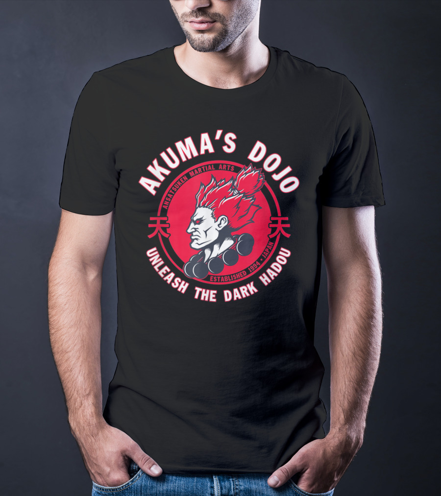 Akuma's Dojo Unleash The Dark Hadou Ansatsuken Martial Arts Japan T-Shirt