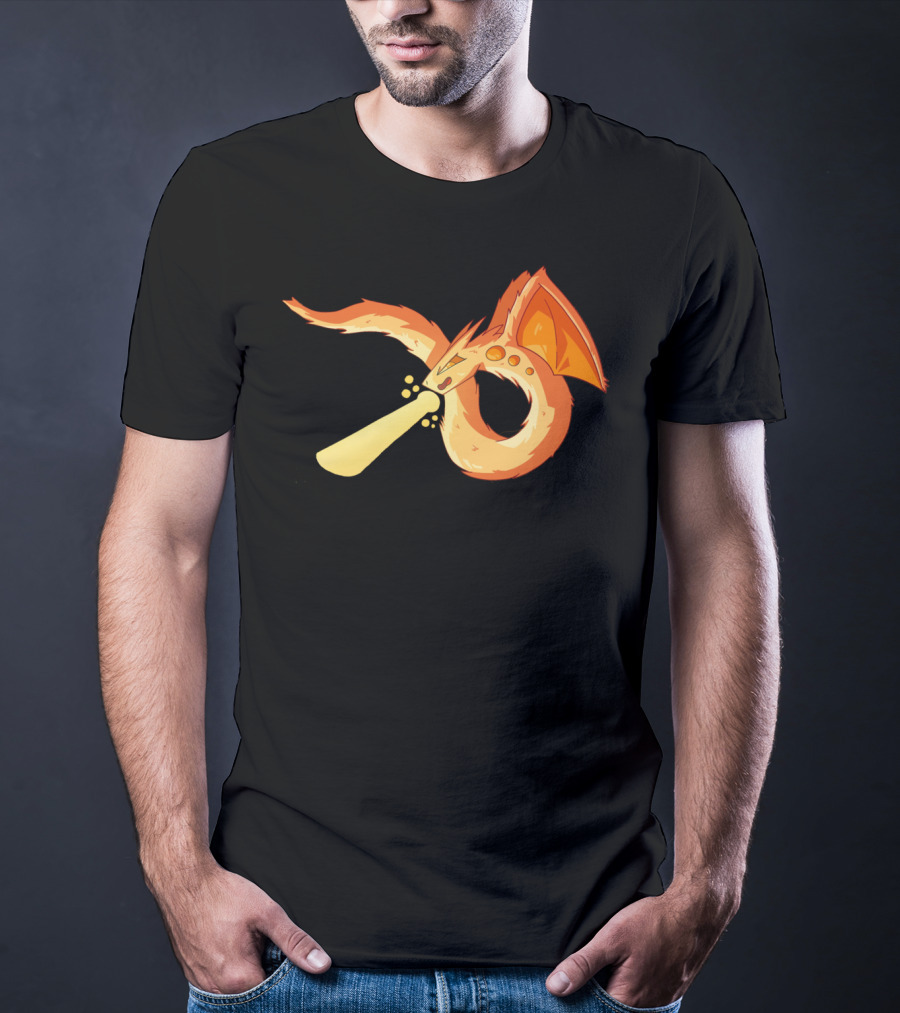 Dragon Flame Fiery Serpent Breathing Light Beam T-Shirt