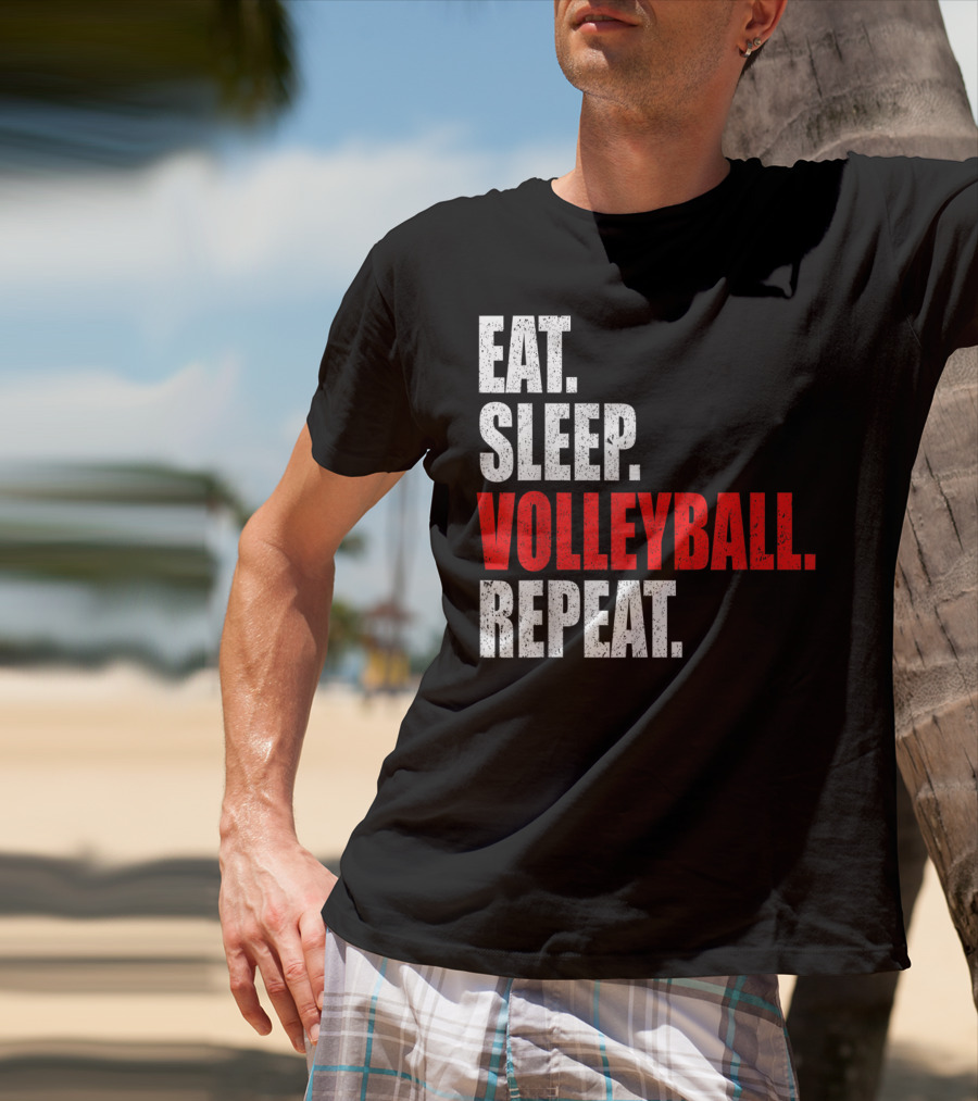 Eat Sleep Volleyball Repeat Volleyball Player Life Cycle T-Shirt