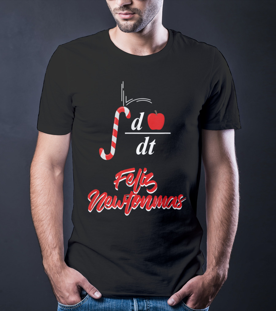 Feliz Newtonmas Integral Ddt Apple Candy Cane T-Shirt