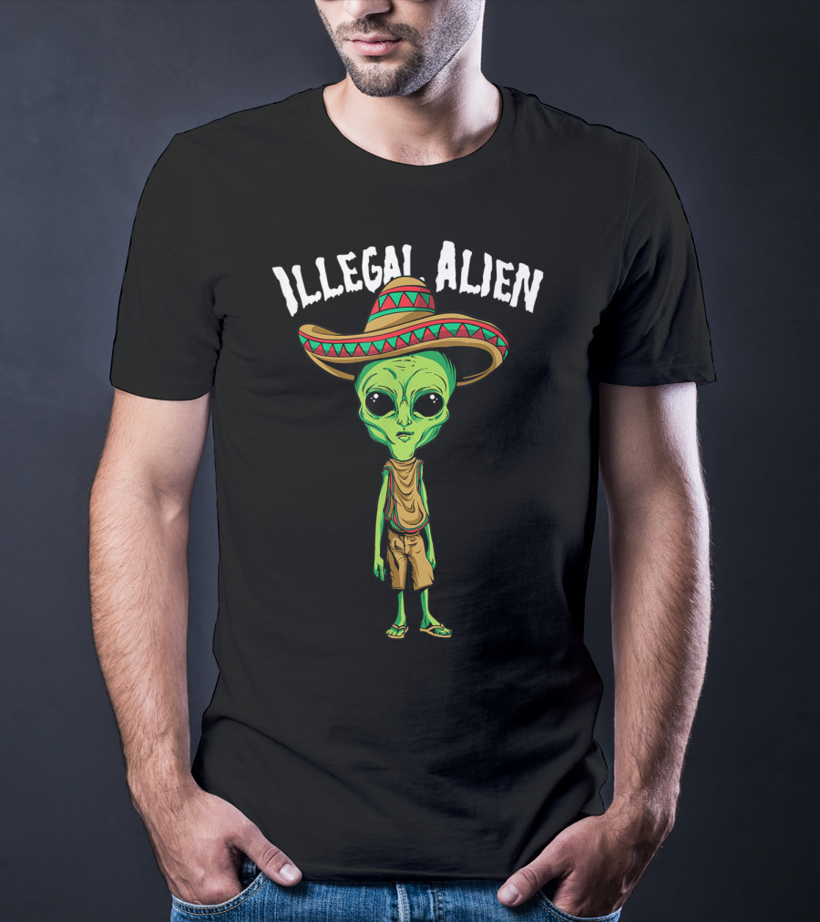 Illegal Alien Funny Mexico Spanish UFO Sombrero T-Shirt