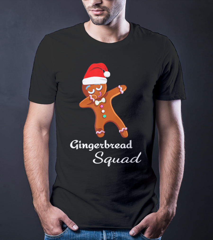 Gingers For Life Dabbing Gingerbread Squad With Santa Hat T-Shirt