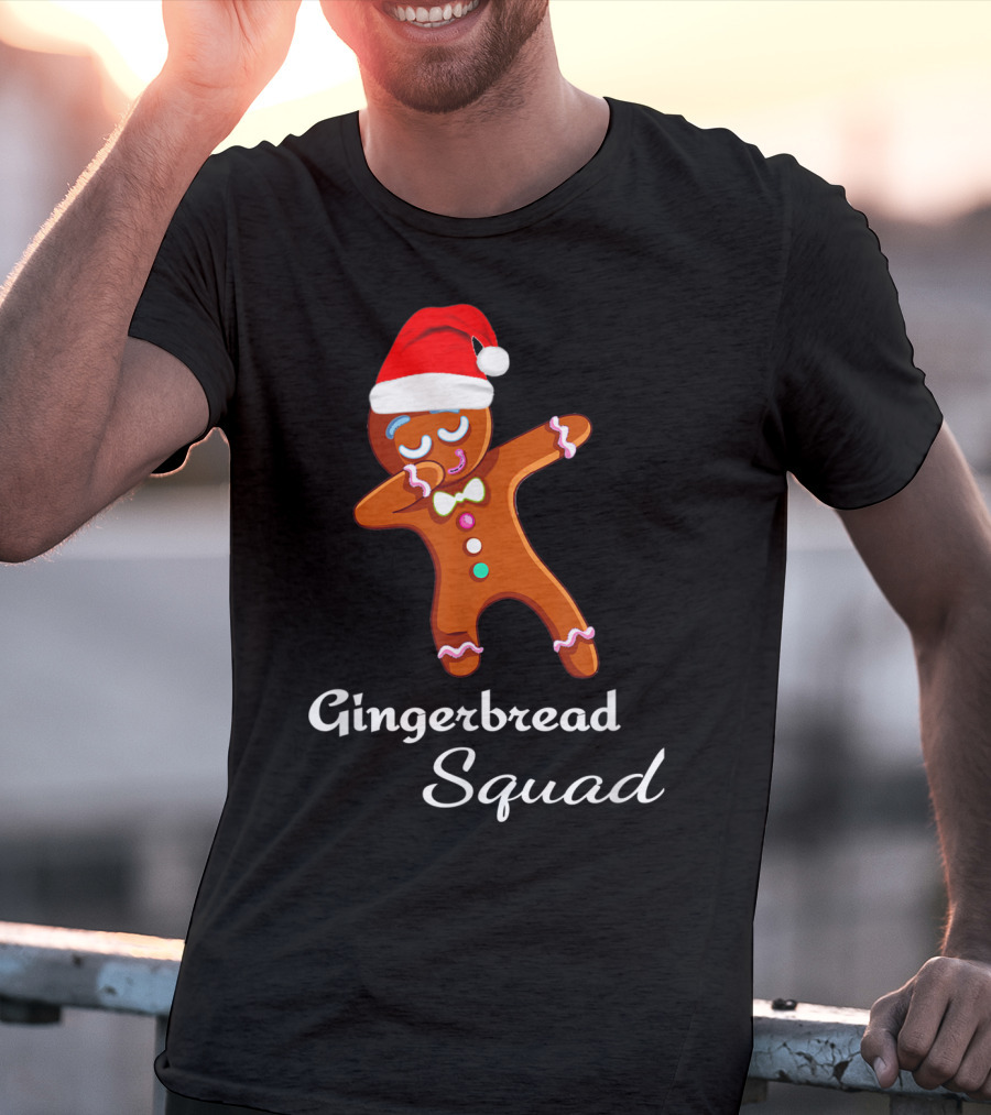 Gingers For Life Dabbing Gingerbread Squad With Santa Hat T-Shirt