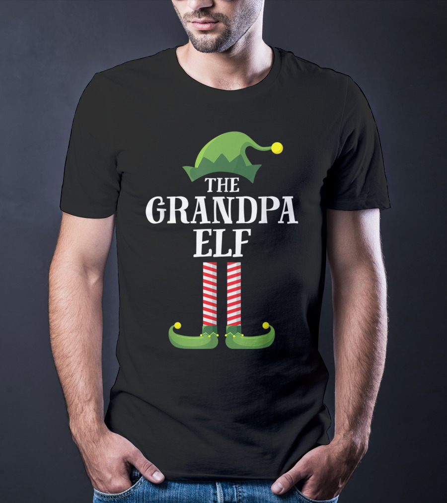 The Grandpa Elf Christmas Holiday Group Matching Family T-Shirt