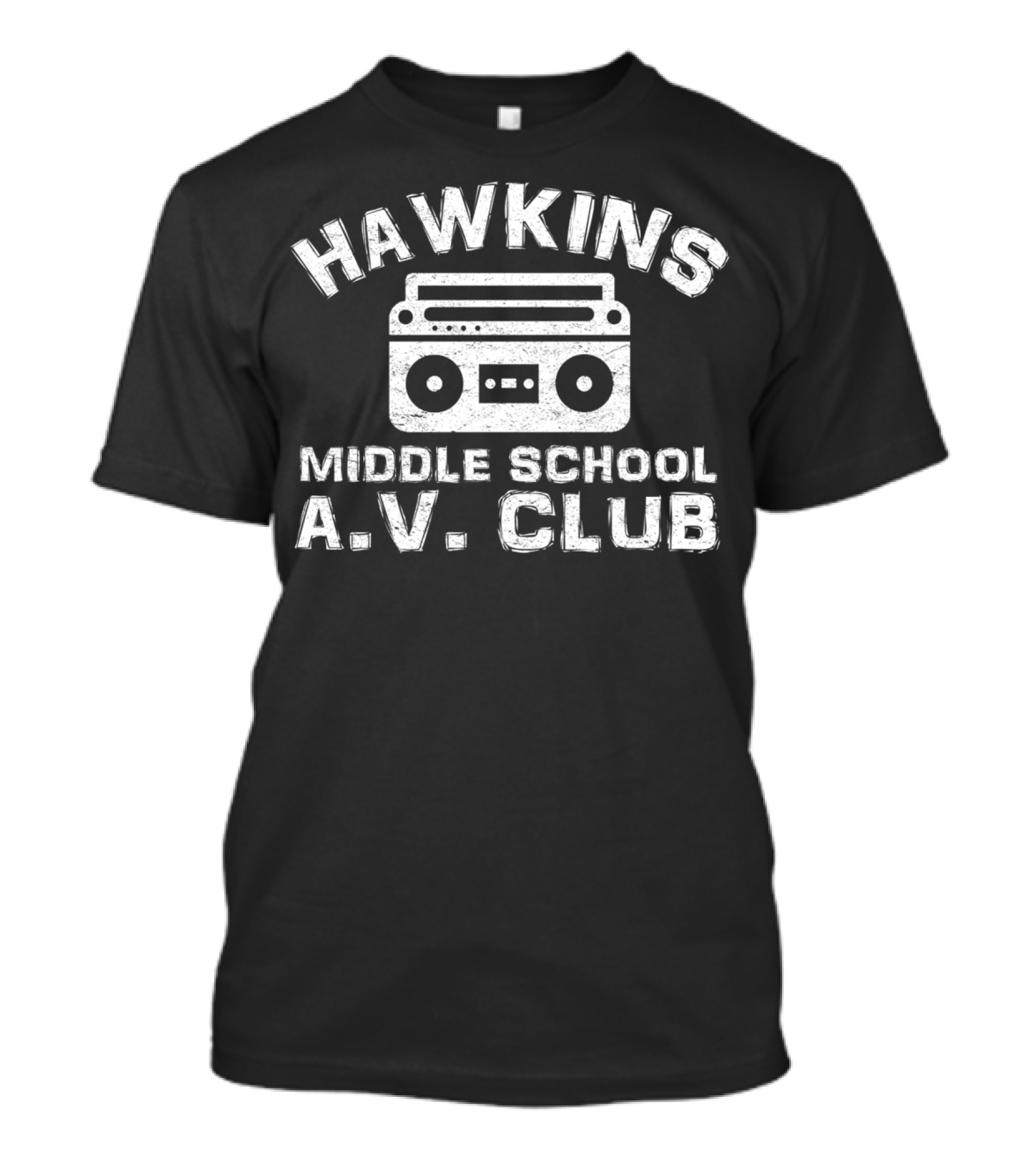 Hawkins Middle School A.V. Club Vintage 80s Boom Box T-Shirt