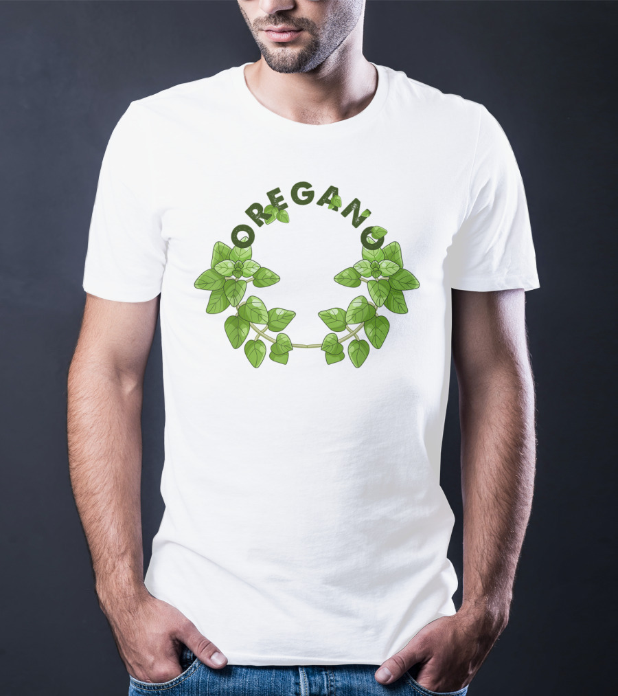 Oregano Herb Collectors Green Leaf Wreath T-Shirt