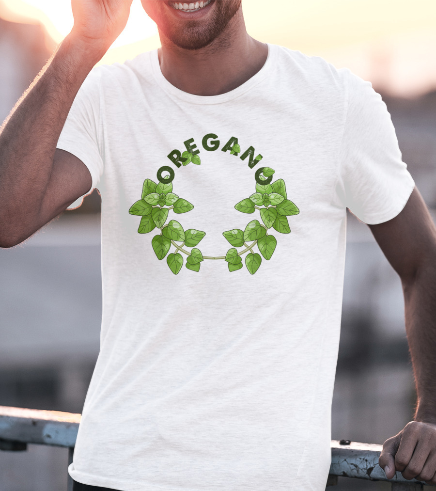 Oregano Herb Collectors Green Leaf Wreath T-Shirt