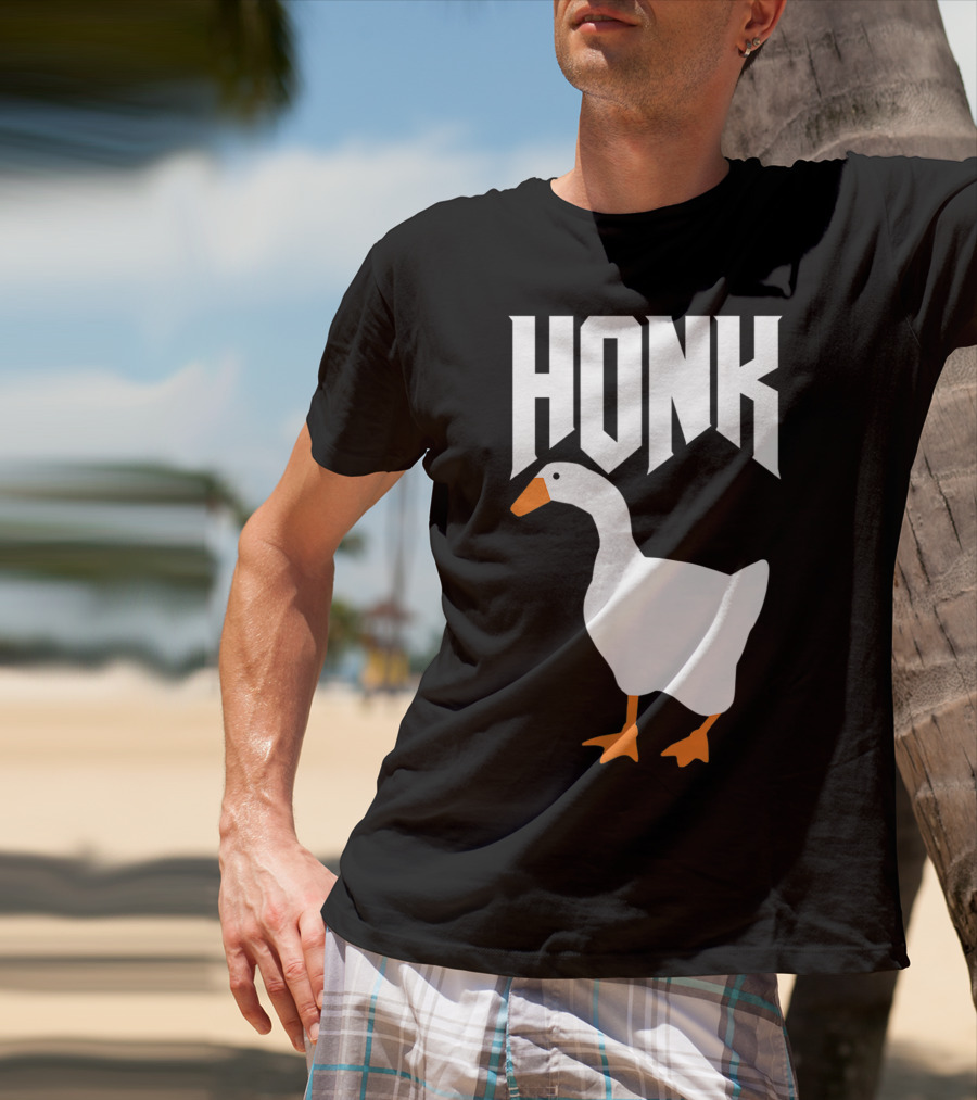 Honk Goose Funny Video Gamer Untitled Goose Game T-Shirt