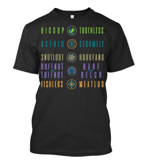 Hiccup Toothless Astrid Stormfly Snotlout Hookfang Ruffnut Tuffnut Barf Belch Fishlegs Meatlug How To Train Your Dragon 3 Hidden World Rider T-Shirt