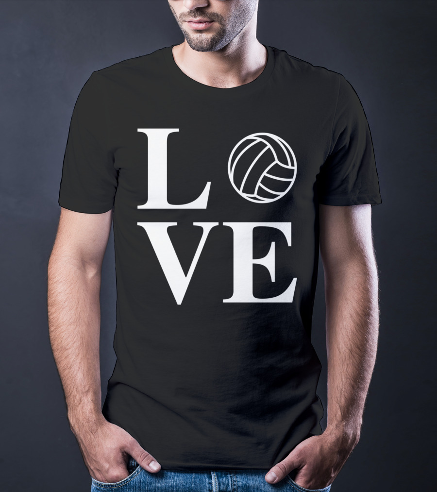 Love Volleyball Ball Symbol Typography T-Shirt