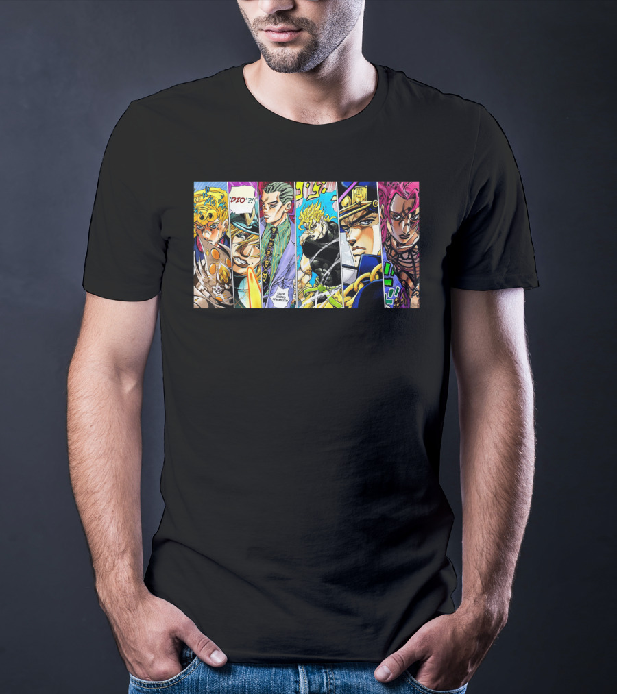 Jojo's Bizarre Adventure Characters Collage Comic Strip T-Shirt
