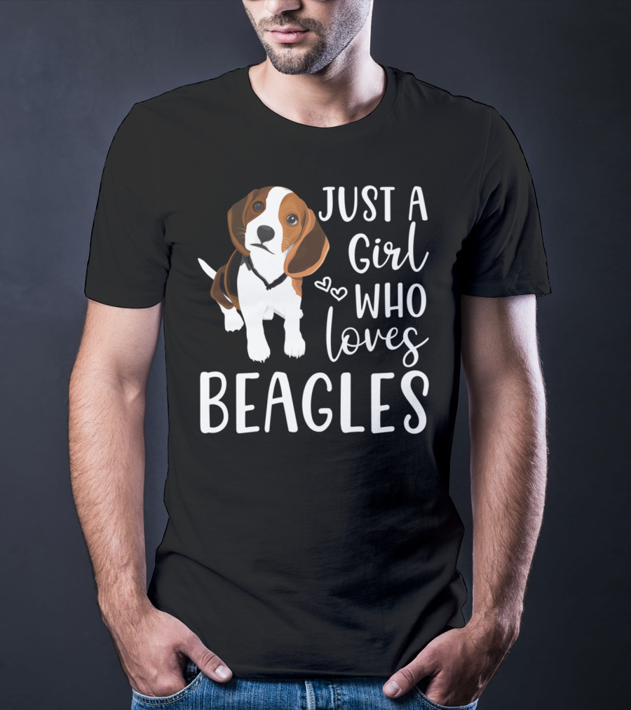 Just A Girl Who Loves Beagles With Cute Hearts And Beagle T-Shirt