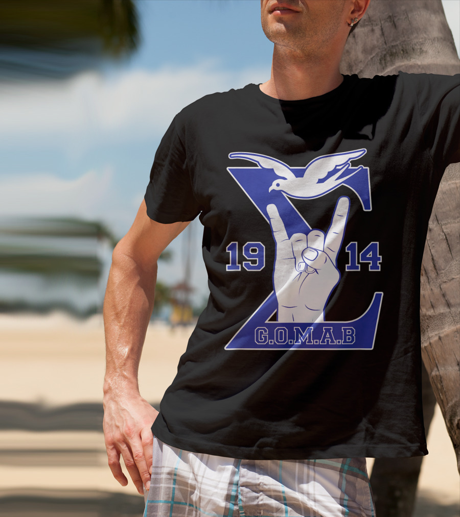 1914 Sigma Dove Hand Sign G.O.M.A.B Blue T-Shirt
