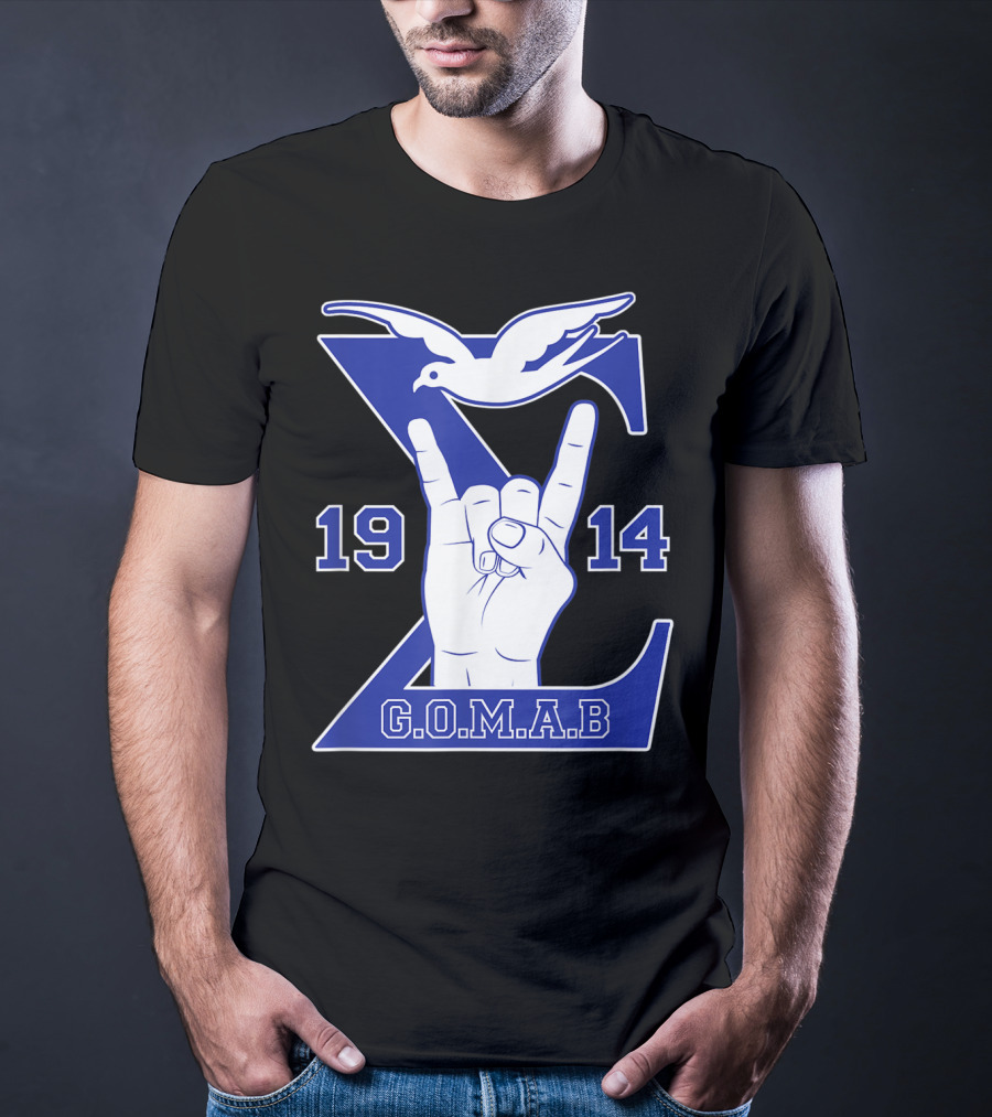 1914 Sigma Dove Hand Sign G.O.M.A.B Blue T-Shirt