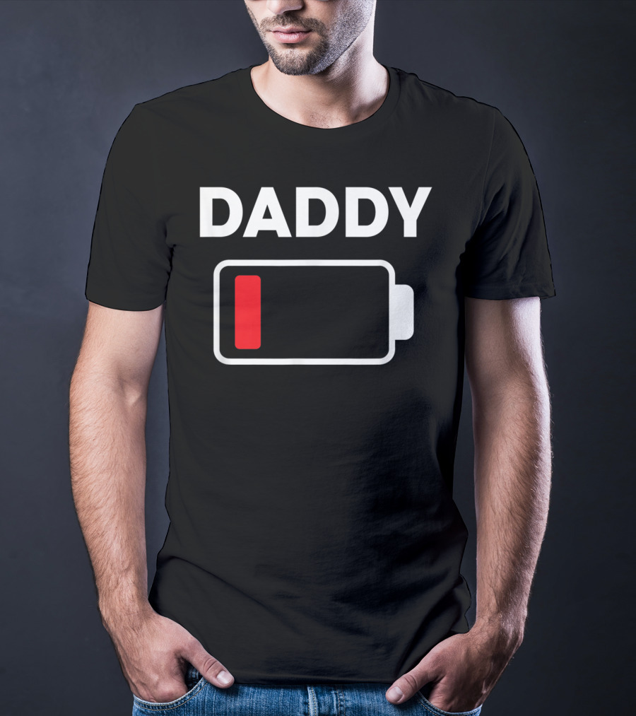 Daddy Low Battery Christmas Family Matching T-Shirt