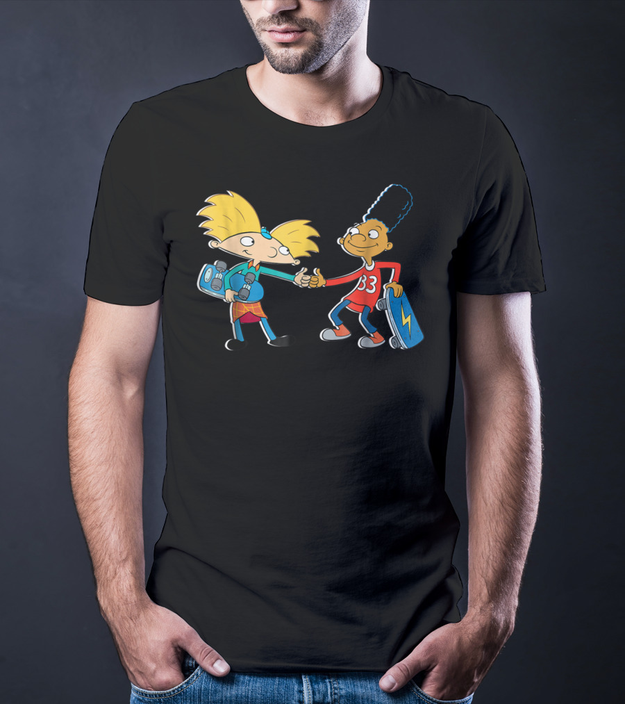 Nick Rewind Hey Arnold Skateboarding Characters Arnold And Gerald T-Shirt