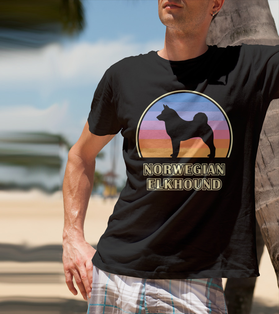 Norwegian Elkhound Vintage Sunset T-Shirt