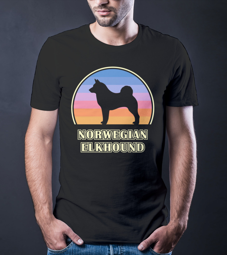 Norwegian Elkhound Vintage Sunset T-Shirt