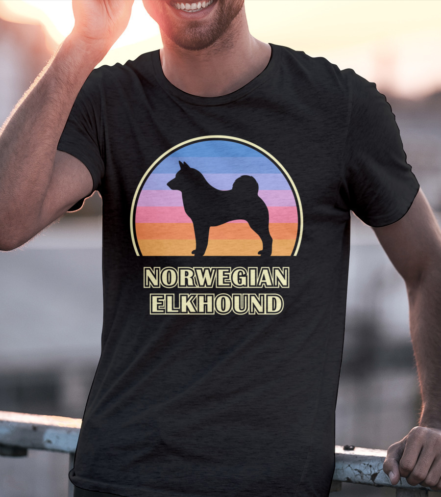 Norwegian Elkhound Vintage Sunset T-Shirt