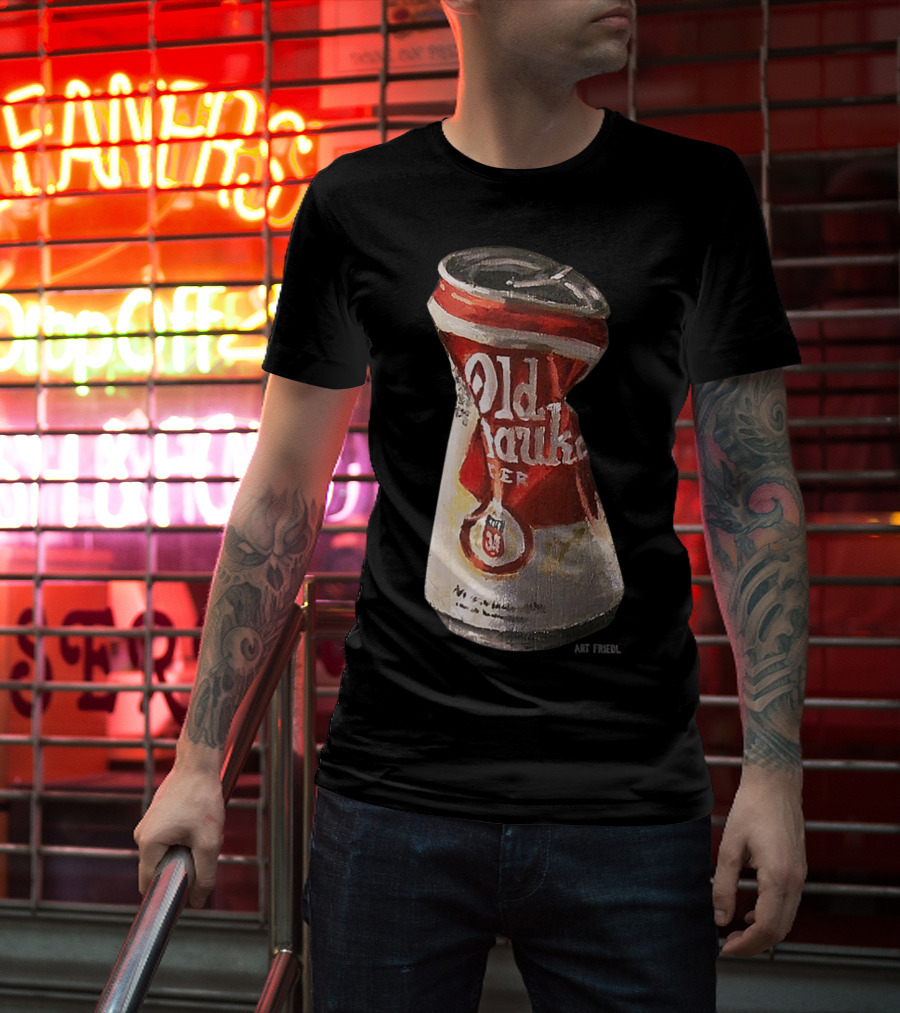 Old Crushed Beer Can Milwaukee Art Friedl T-Shirt