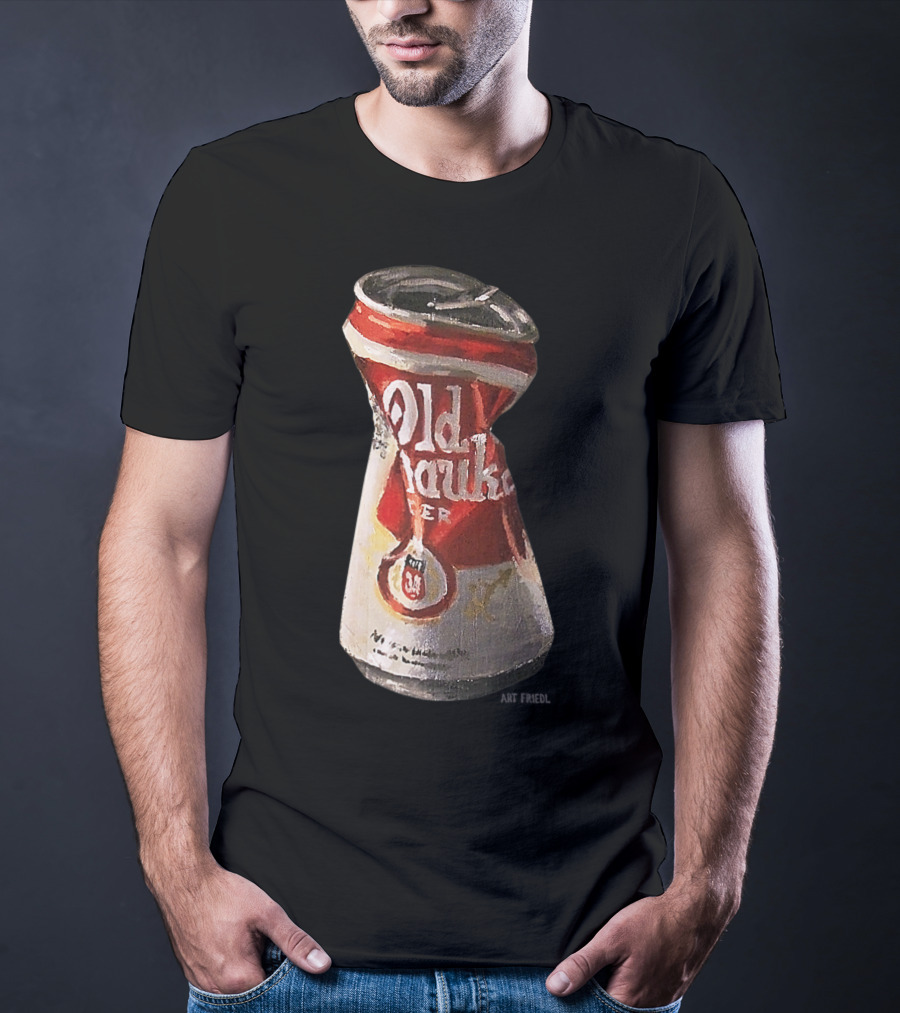 Old Crushed Beer Can Milwaukee Art Friedl T-Shirt
