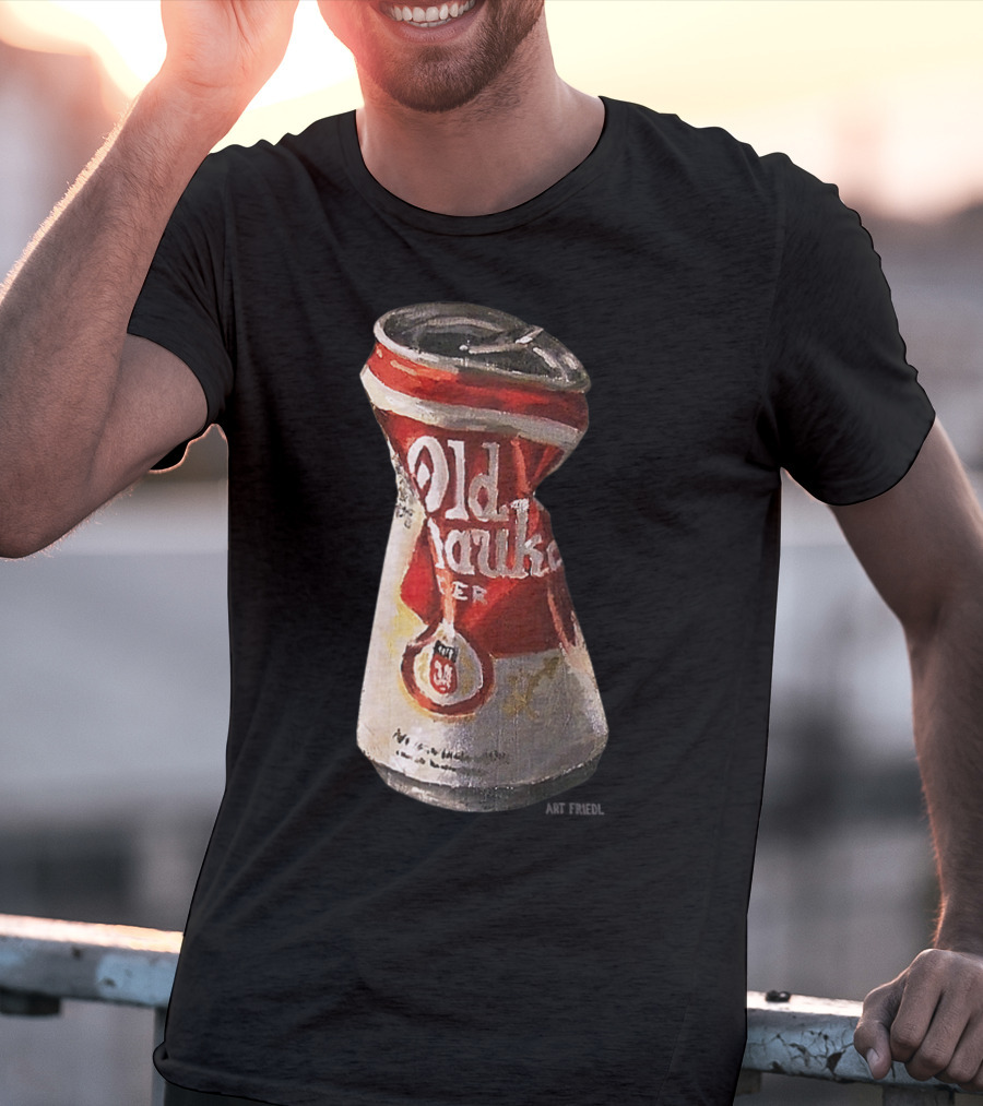 Old Crushed Beer Can Milwaukee Art Friedl T-Shirt