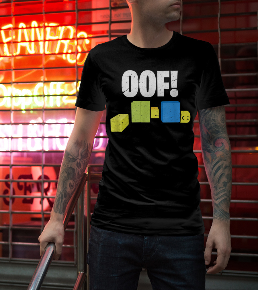 Oof Blox Noob Funny Gamer Blocks Oof Face T-Shirt