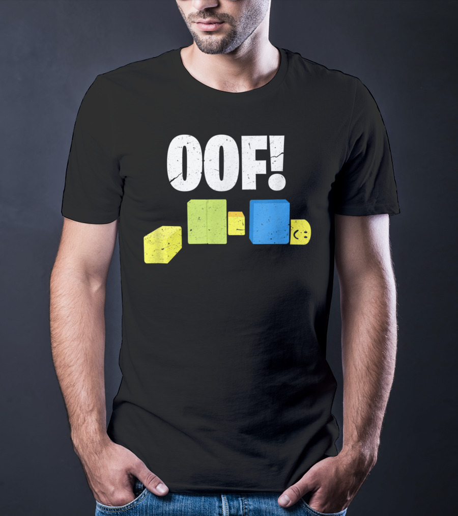 Oof Blox Noob Funny Gamer Blocks Oof Face T-Shirt