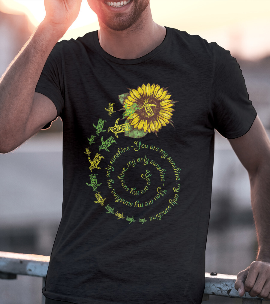 You Are My Sunshine My Only Sunshine Sunflower And Penguin Spiral T-Shirt