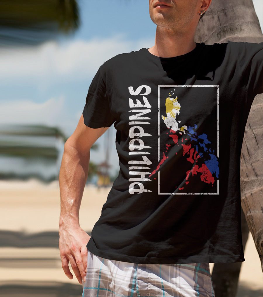 Philippines Flag Map And Filipino Pride T-Shirt