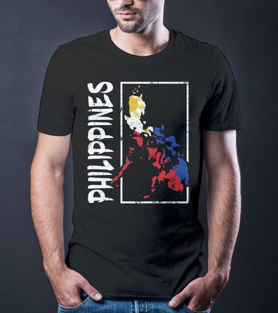 Philippines Flag Map And Filipino Pride T-Shirt
