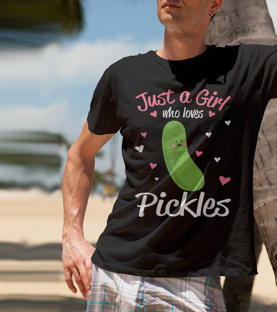 Just A Girl Who Loves Pickles Hearts T-Shirt