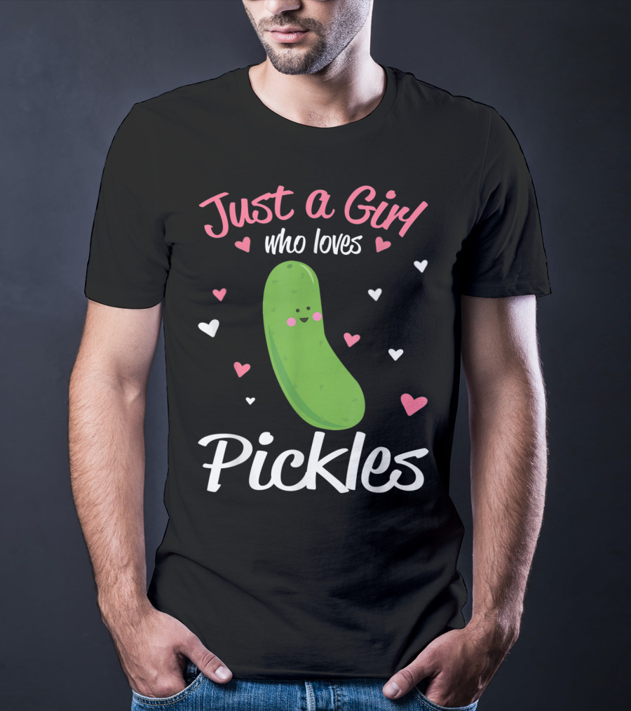 Just A Girl Who Loves Pickles Hearts T-Shirt