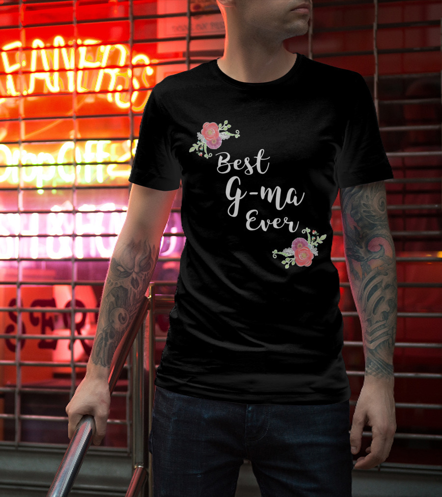 Best G-ma Ever Pink Flowers Floral T-Shirt