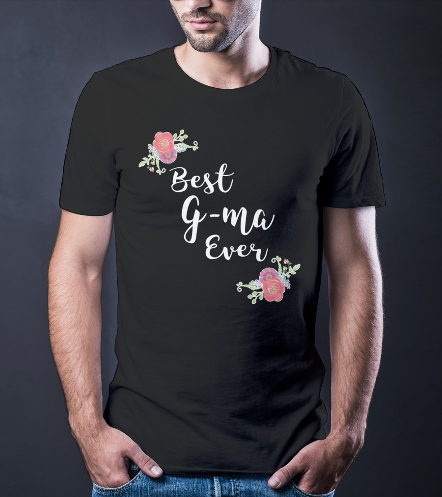 Best G-ma Ever Pink Flowers Floral T-Shirt