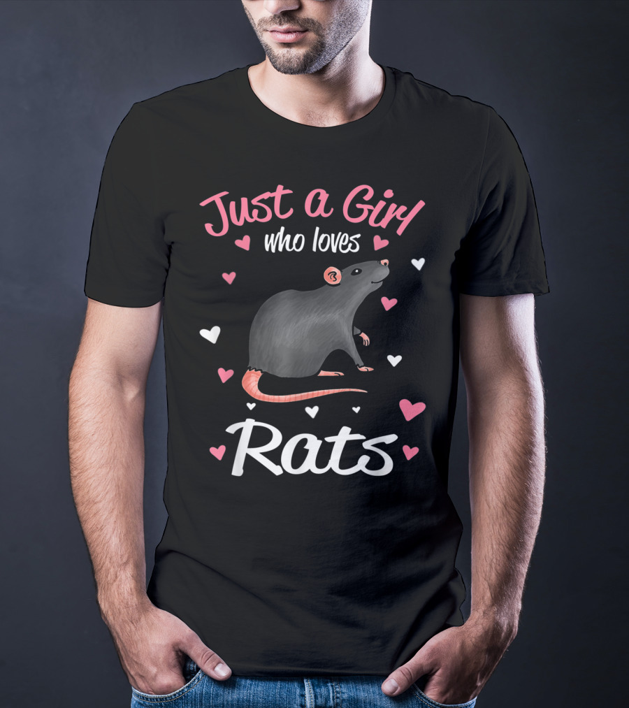 Just A Girl Who Loves Rats With Hearts T-Shirt