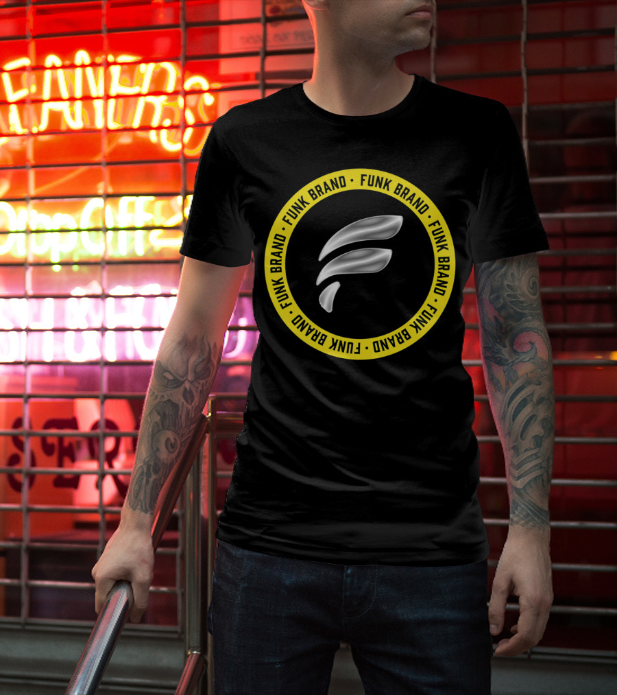 Funk Brand Represent F Symbol Yellow Circle T-Shirt