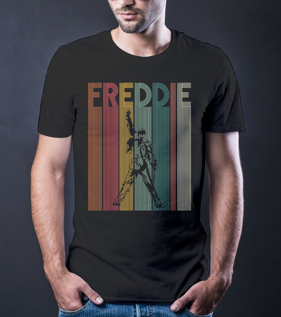 Freddie Mercury Retro Distressed Vintage Line T-Shirt