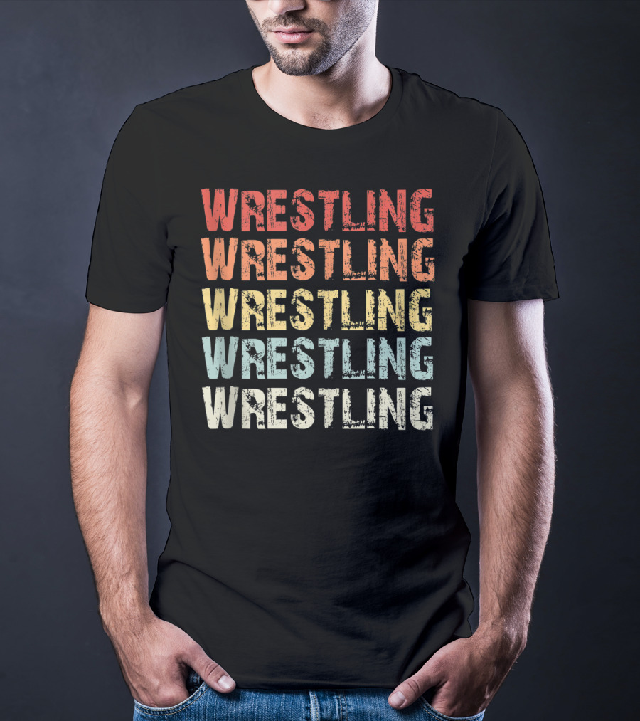 Wrestling Wrestling Wrestling Wrestling Wrestling Retro Lover T-Shirt