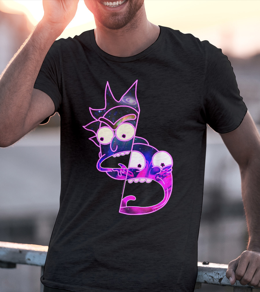Trippy Galactic Rick And Morty Space Fusion T-Shirt