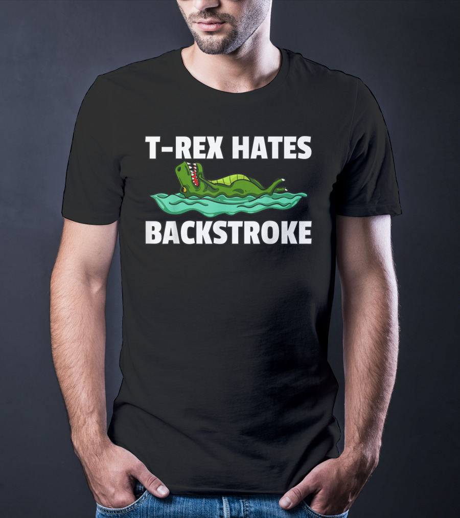 T Rex Hates Backstroke Dinosaur In Pool T-Shirt